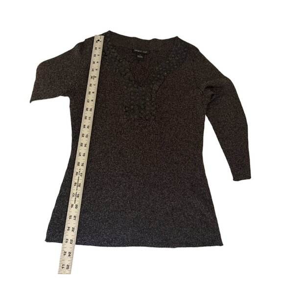 August Silk Womens Metallic Blend Sweater With Circular Design Accents Size L - Picture 8 of 8